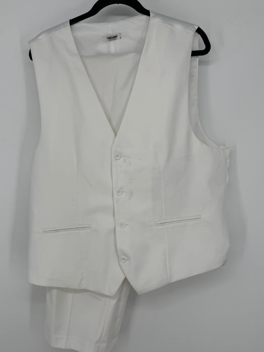 Men’s White Suit Set (Vest & Pants) – Size XL