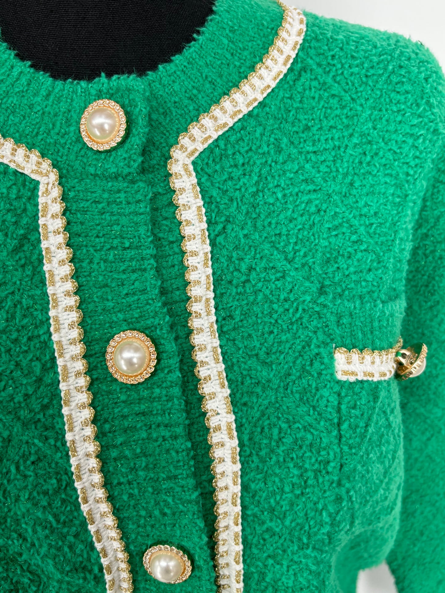 Women’s Green Trimmed Knit Cardigan size 2