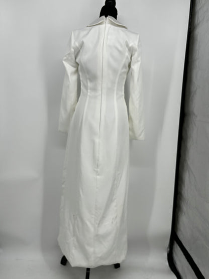 Women’s White Workwear Boiler Suit with Collar size no