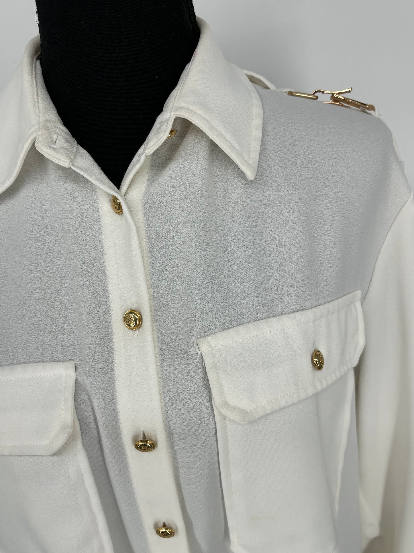 Women’s White Military Style Shirt size xs