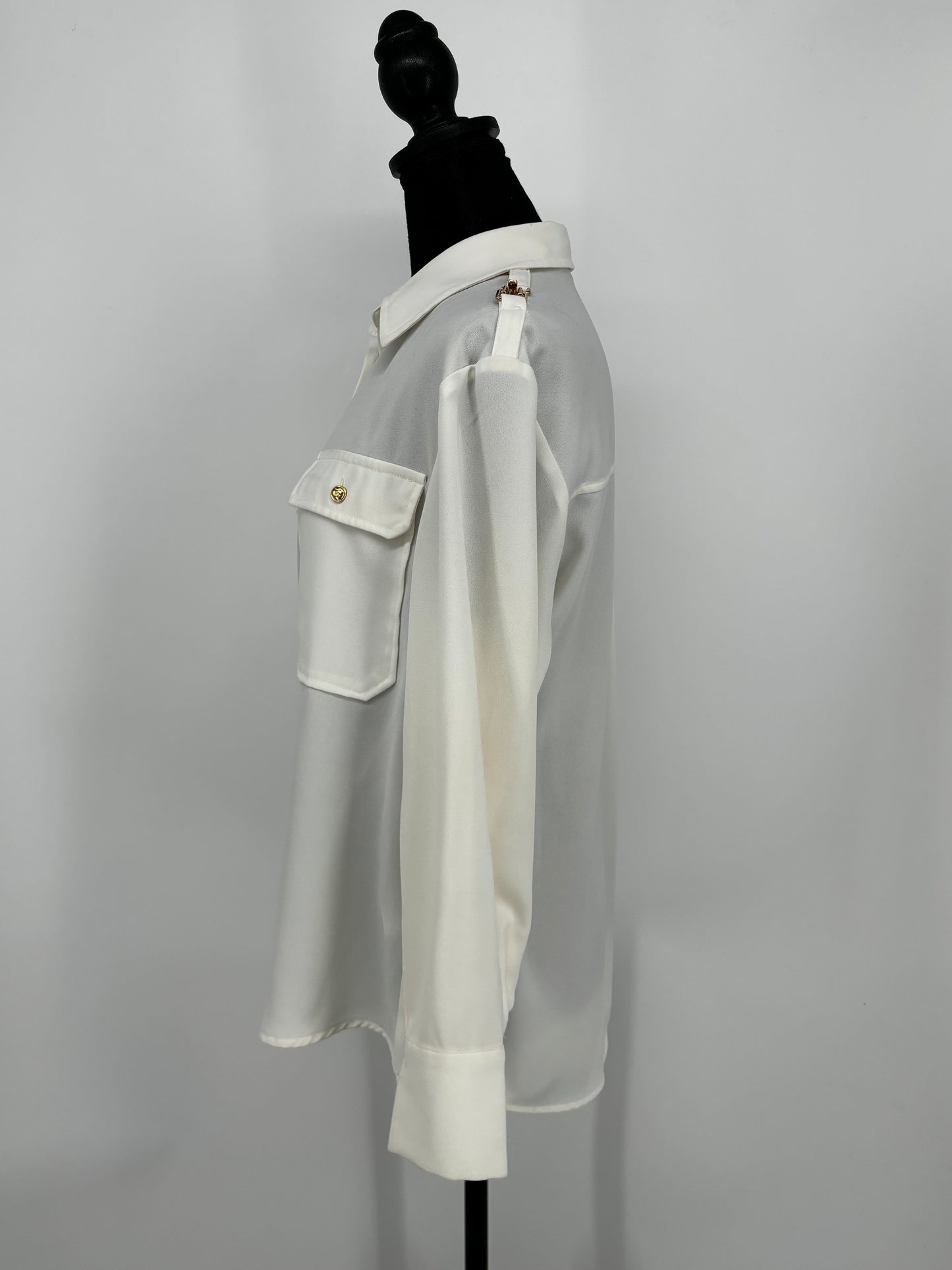 Women’s White Military Style Shirt size xs