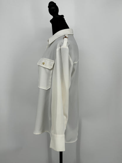 Women’s White Military Style Shirt size xs
