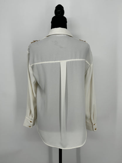 Women’s White Military Style Shirt size xs
