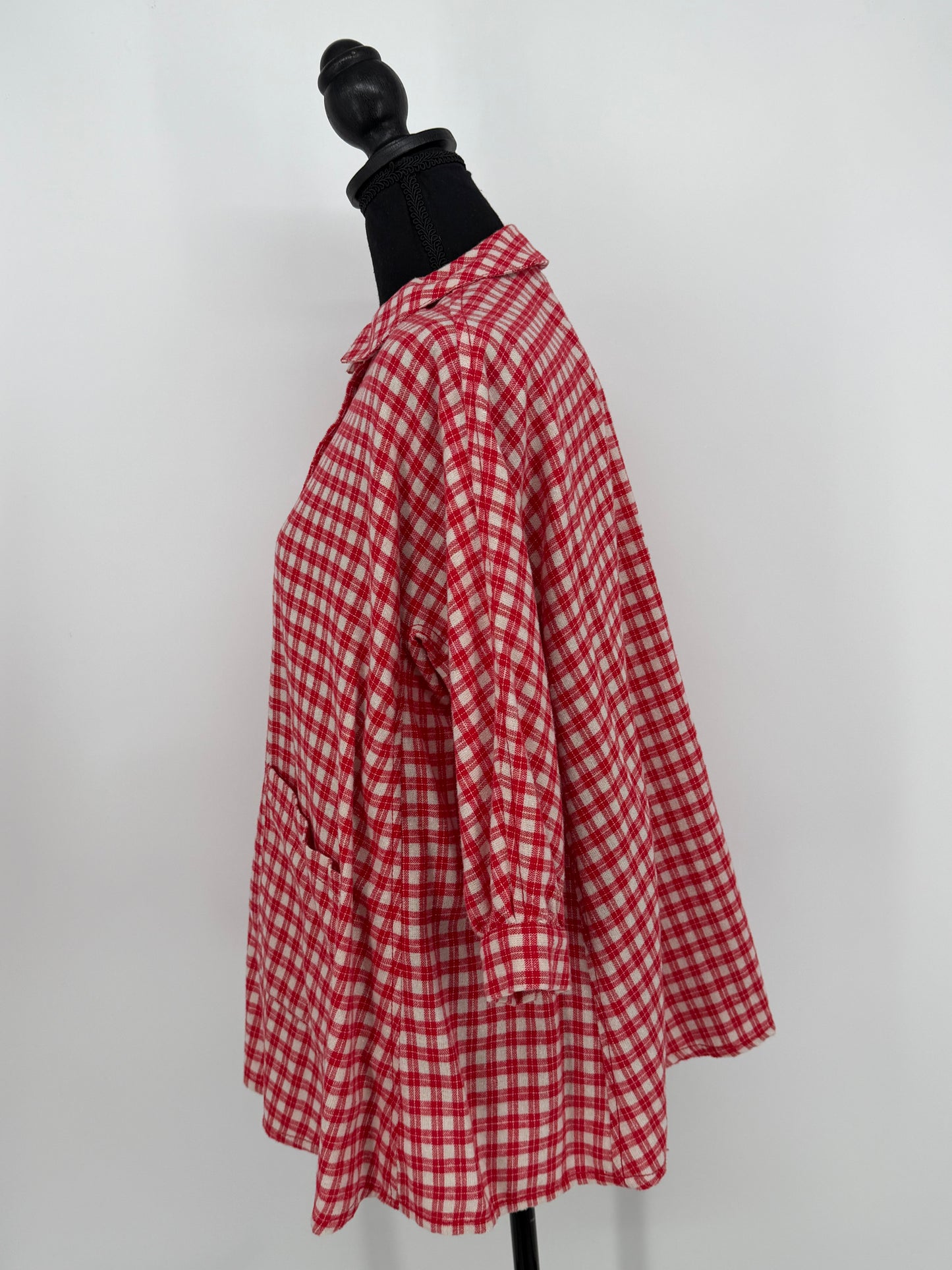 ZARA Girls’ Red and White Checkered Shirt – Size 8 Years