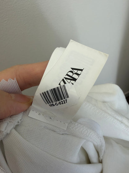 ZARA Women’s White One-Shoulder Fitted Top – Size S