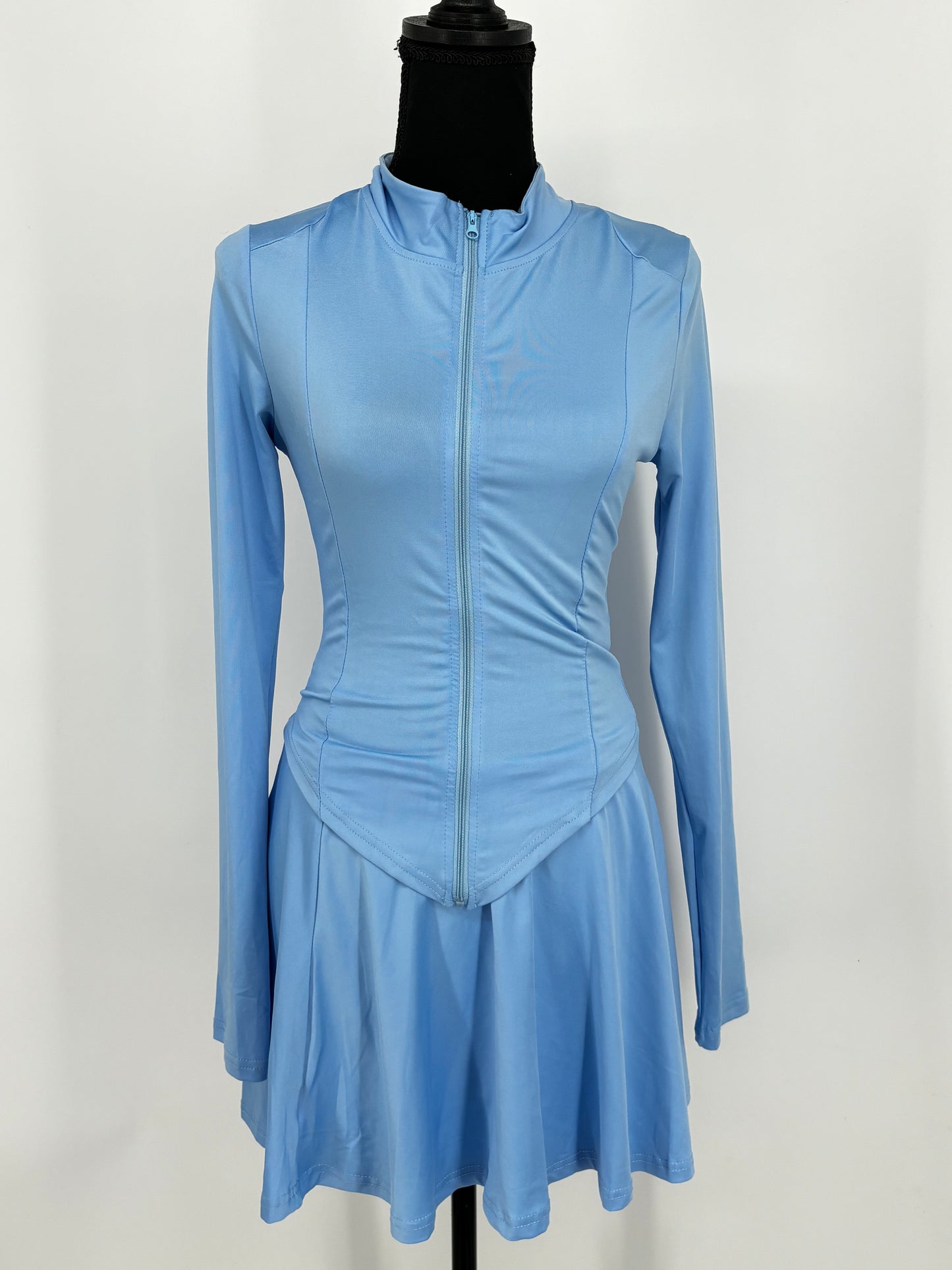 Women’s Light Blue Romper with Puffy Skirt Hem size m