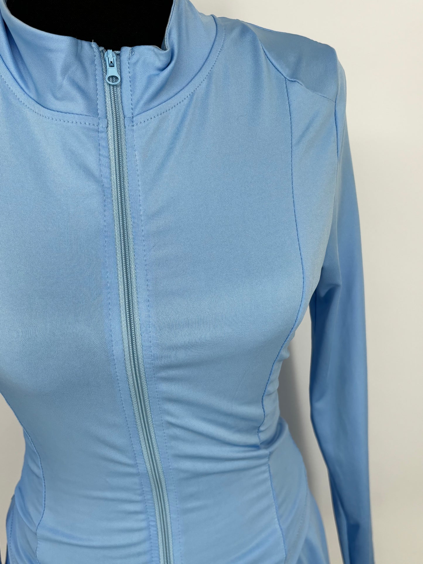 Women’s Light Blue Romper with Puffy Skirt Hem size m