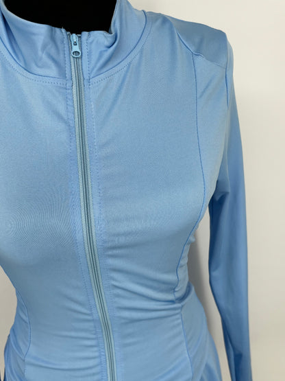 Women’s Light Blue Romper with Puffy Skirt Hem size m