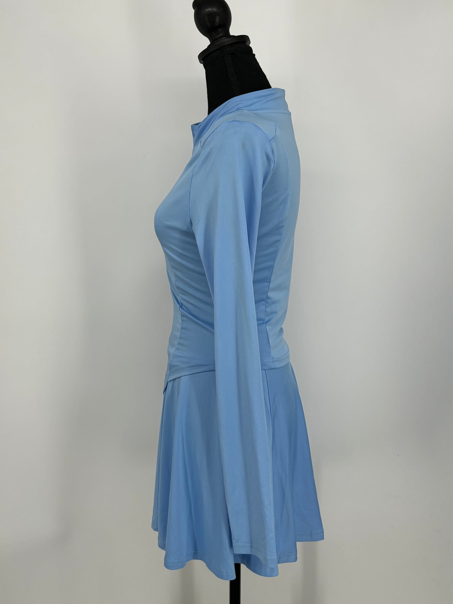 Women’s Light Blue Romper with Puffy Skirt Hem size m