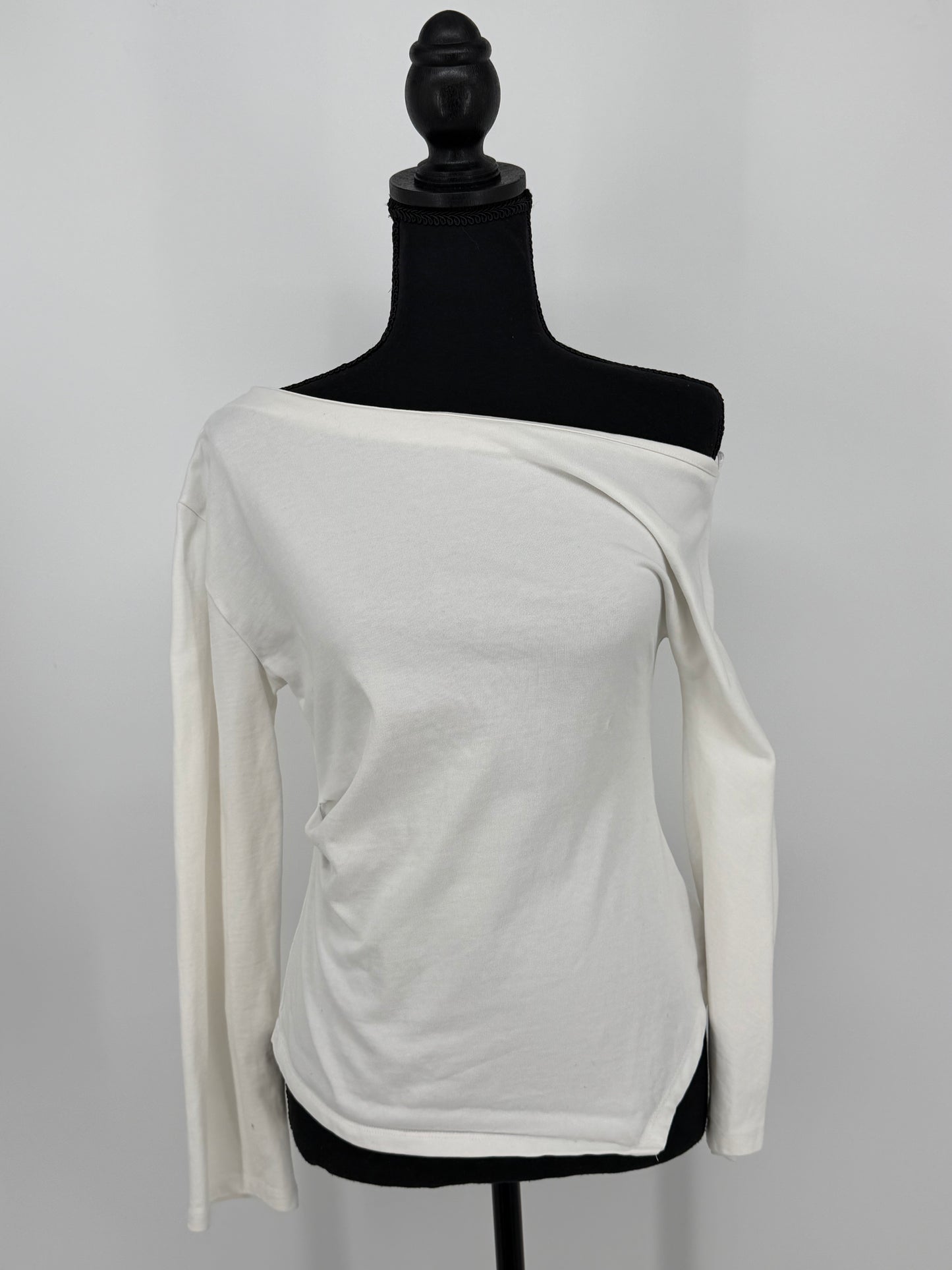 ZARA Women’s White One-Shoulder Fitted Top – Size S