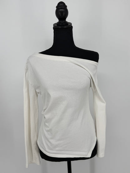 ZARA Women’s White One-Shoulder Fitted Top – Size S