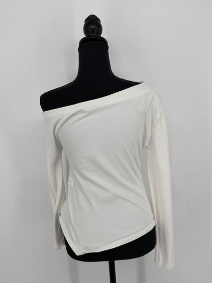 ZARA Women’s White One-Shoulder Fitted Top – Size S