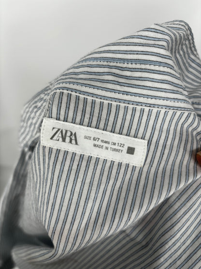 Zara Women’s White Checkered Cropped Shirt size6/7