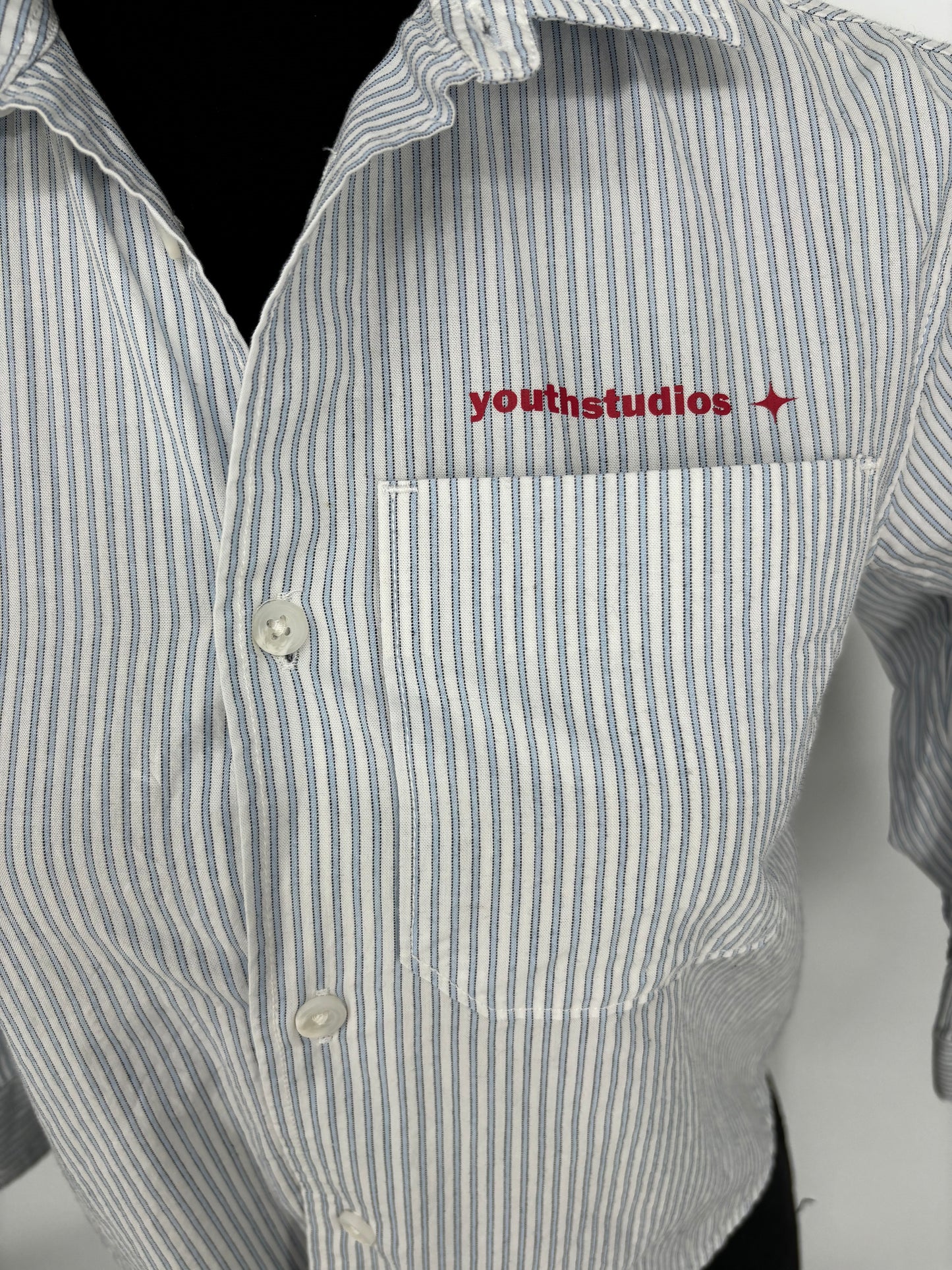 Zara Women’s White Checkered Cropped Shirt size6/7