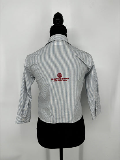 Zara Women’s White Checkered Cropped Shirt size6/7