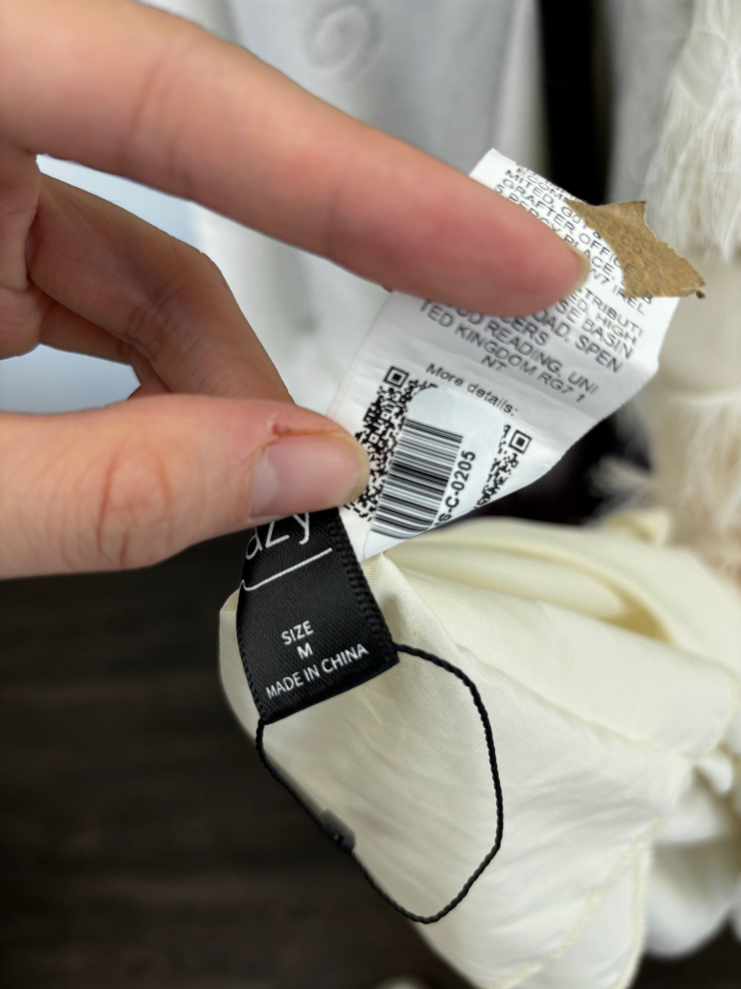 Women’s White Sleeveless Top with Fringe Details size m