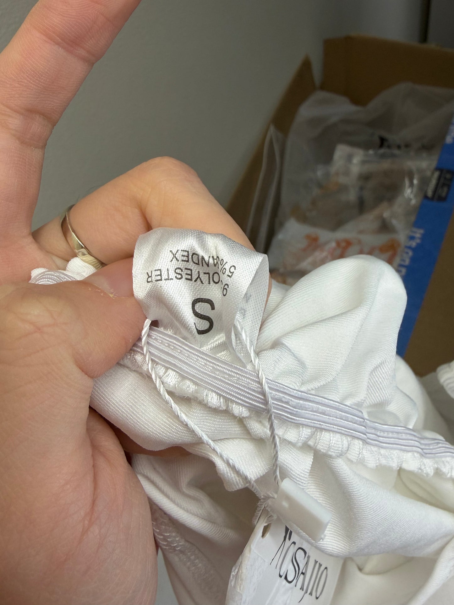 Women’s White Lace Hollow-Out Top – Size S