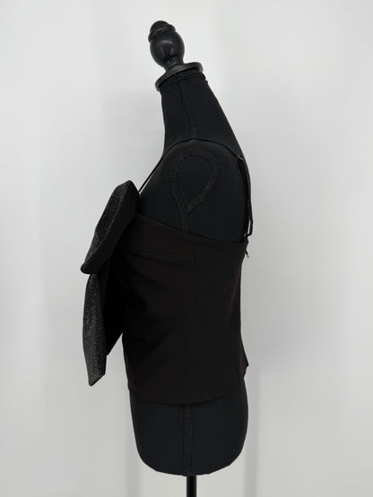 ZARA Women’s Black Bow Detail Cami Top – Size S