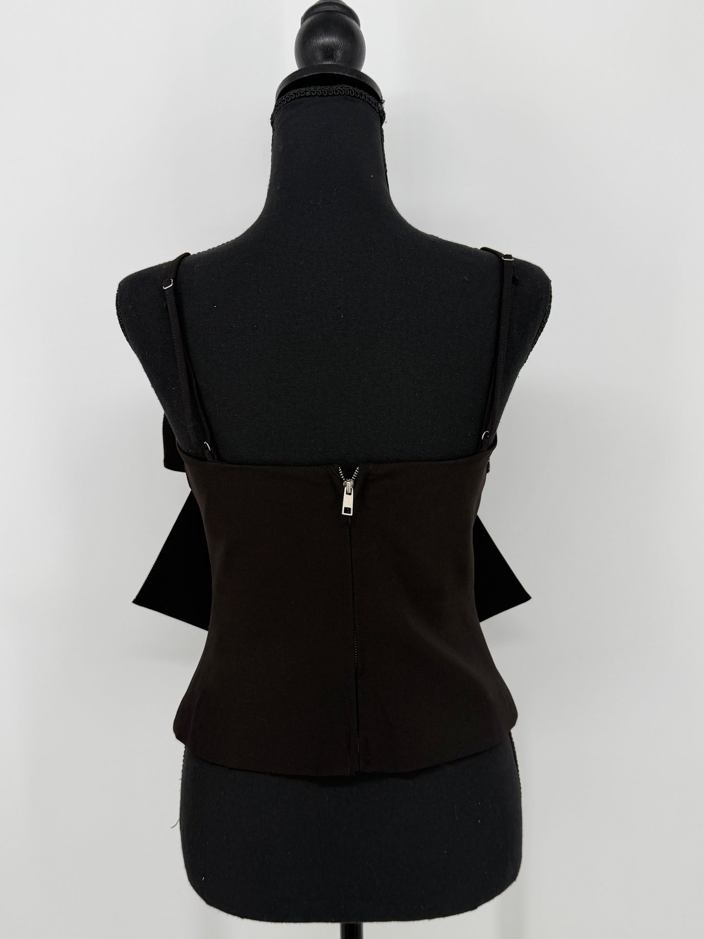 ZARA Women’s Black Bow Detail Cami Top – Size S