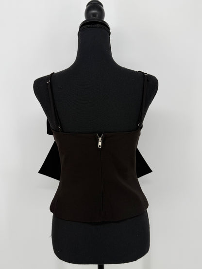 ZARA Women’s Black Bow Detail Cami Top – Size S