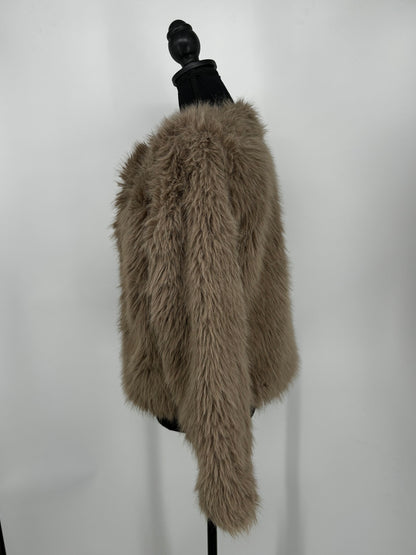 Women’s Light Brown Faux Fur Jacket size m
