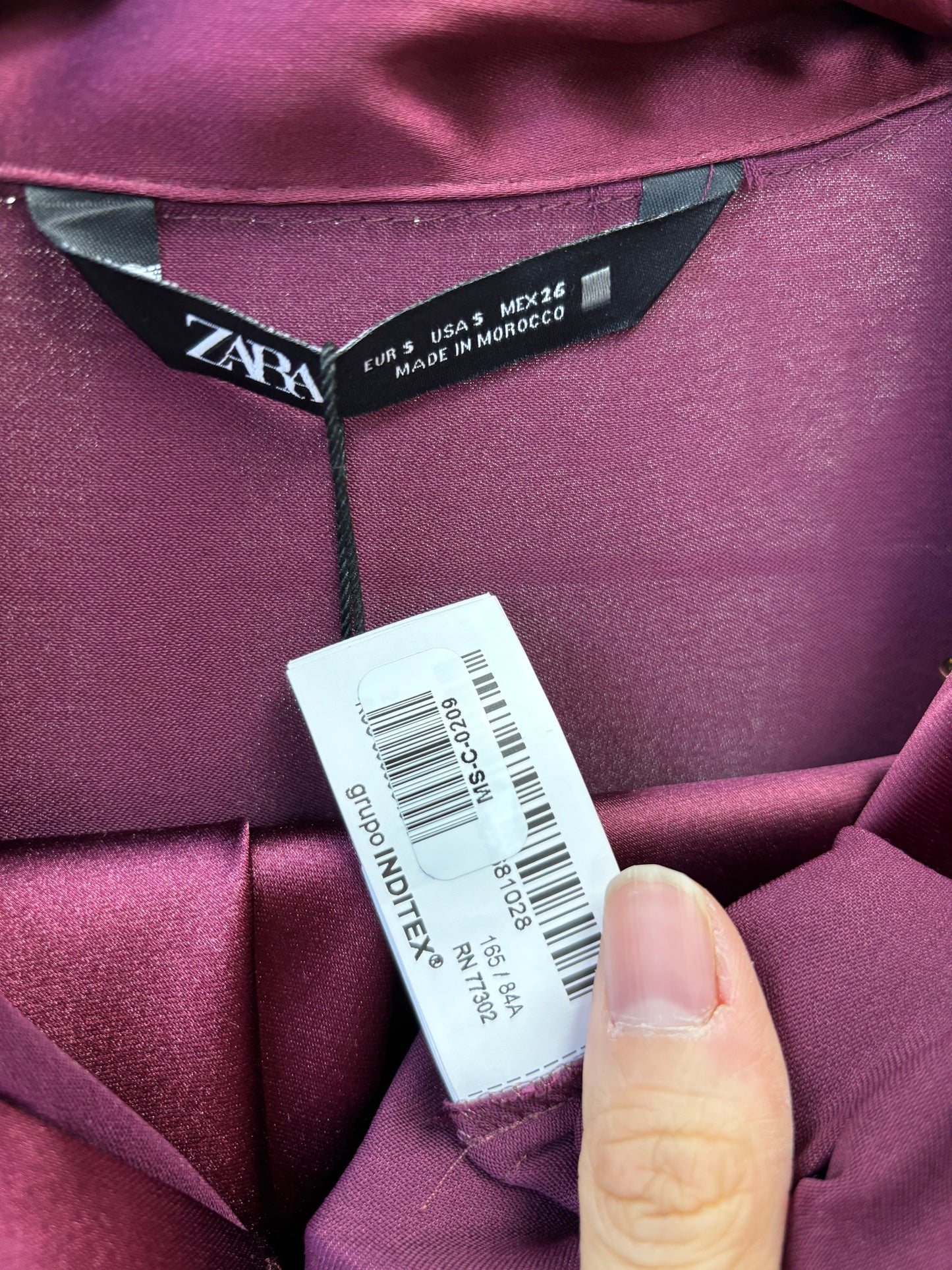 Women’s Burgundy Silk Blouse size s