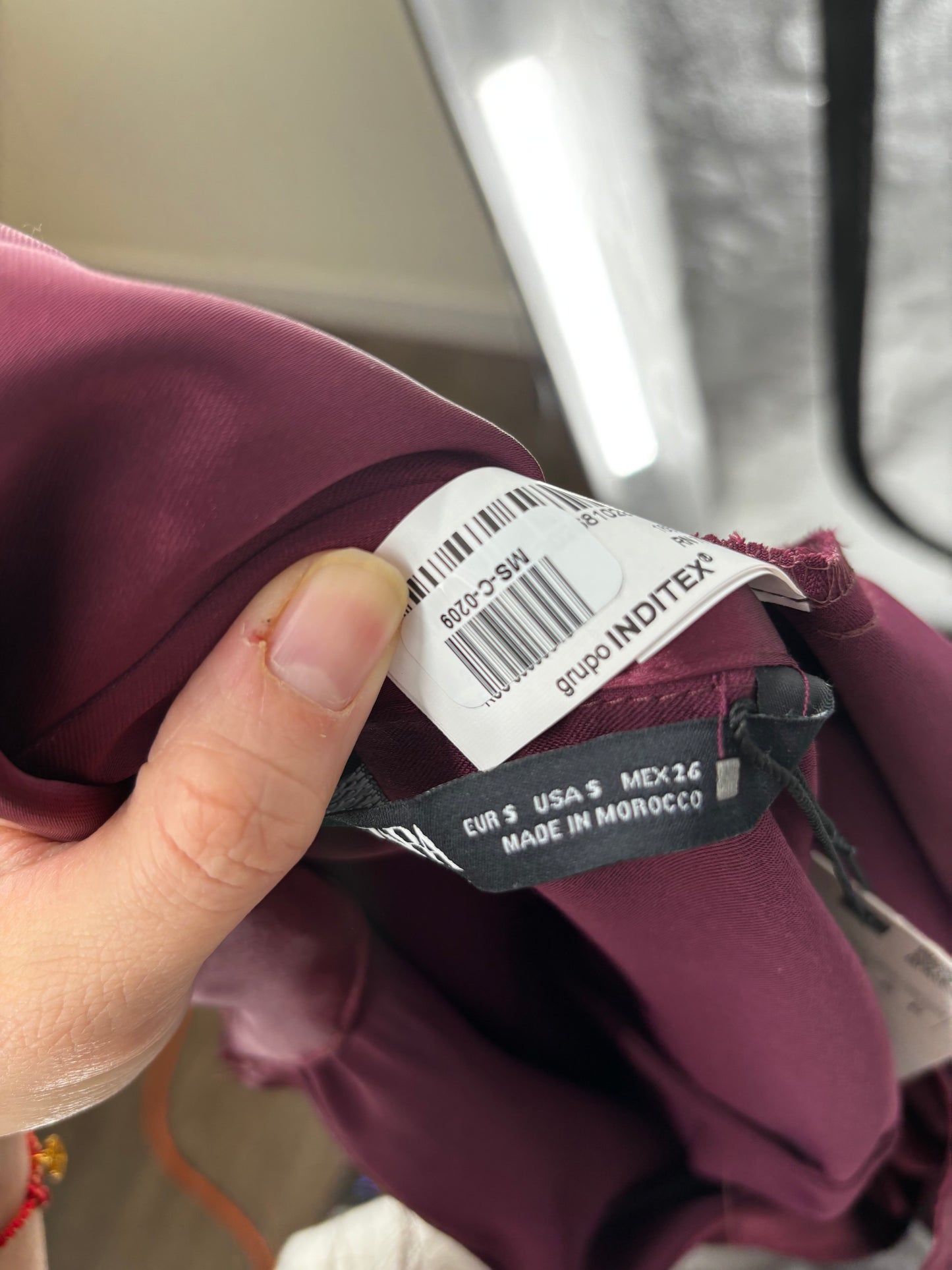 Women’s Burgundy Silk Blouse size s