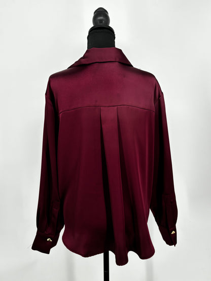 Women’s Burgundy Silk Blouse size s