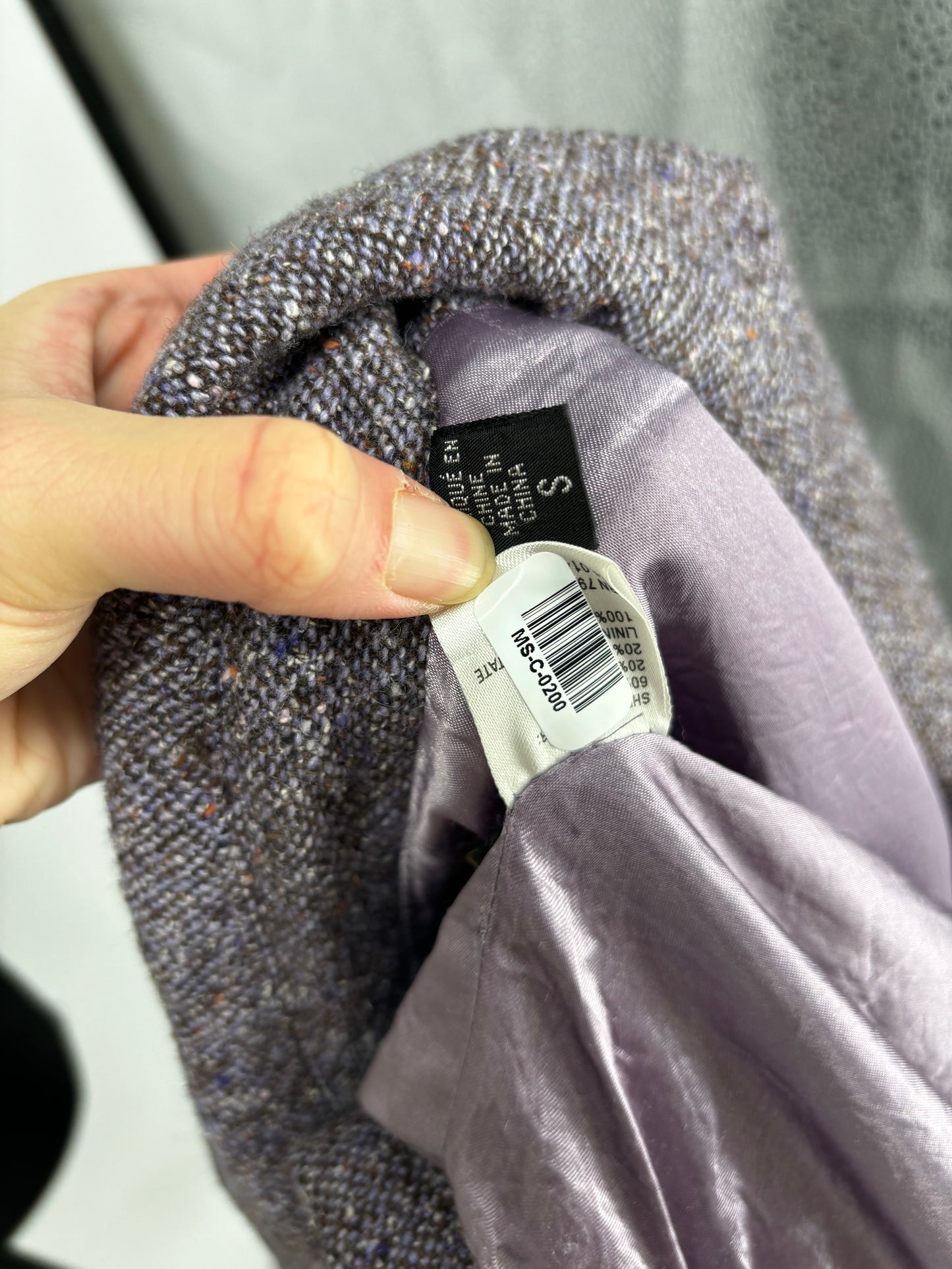 Women’s Gray Tweed Long Coat size s