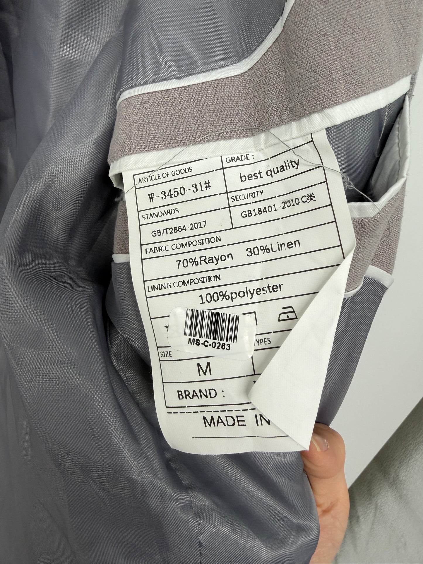 Men’s Gray Heavy Wool Suit Jacket size m