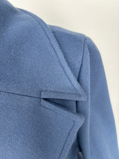 Women’s Navy Blue Double-Breasted Long Coat size m