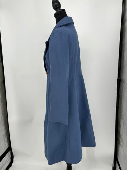 Women’s Navy Blue Double-Breasted Long Coat size m