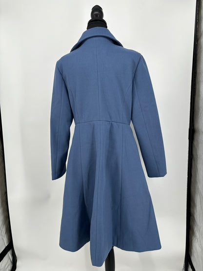 Women’s Navy Blue Double-Breasted Long Coat size m