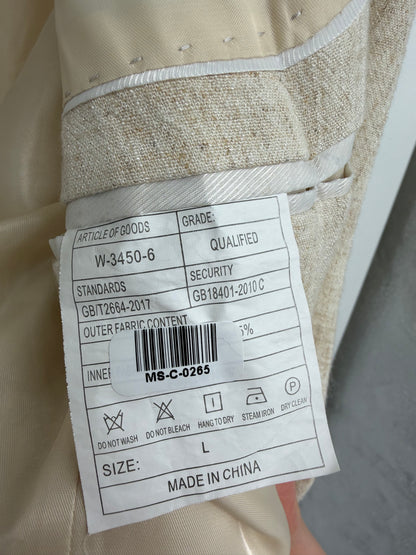 Men’s off-white Heavy Wool Suit Jacket size l