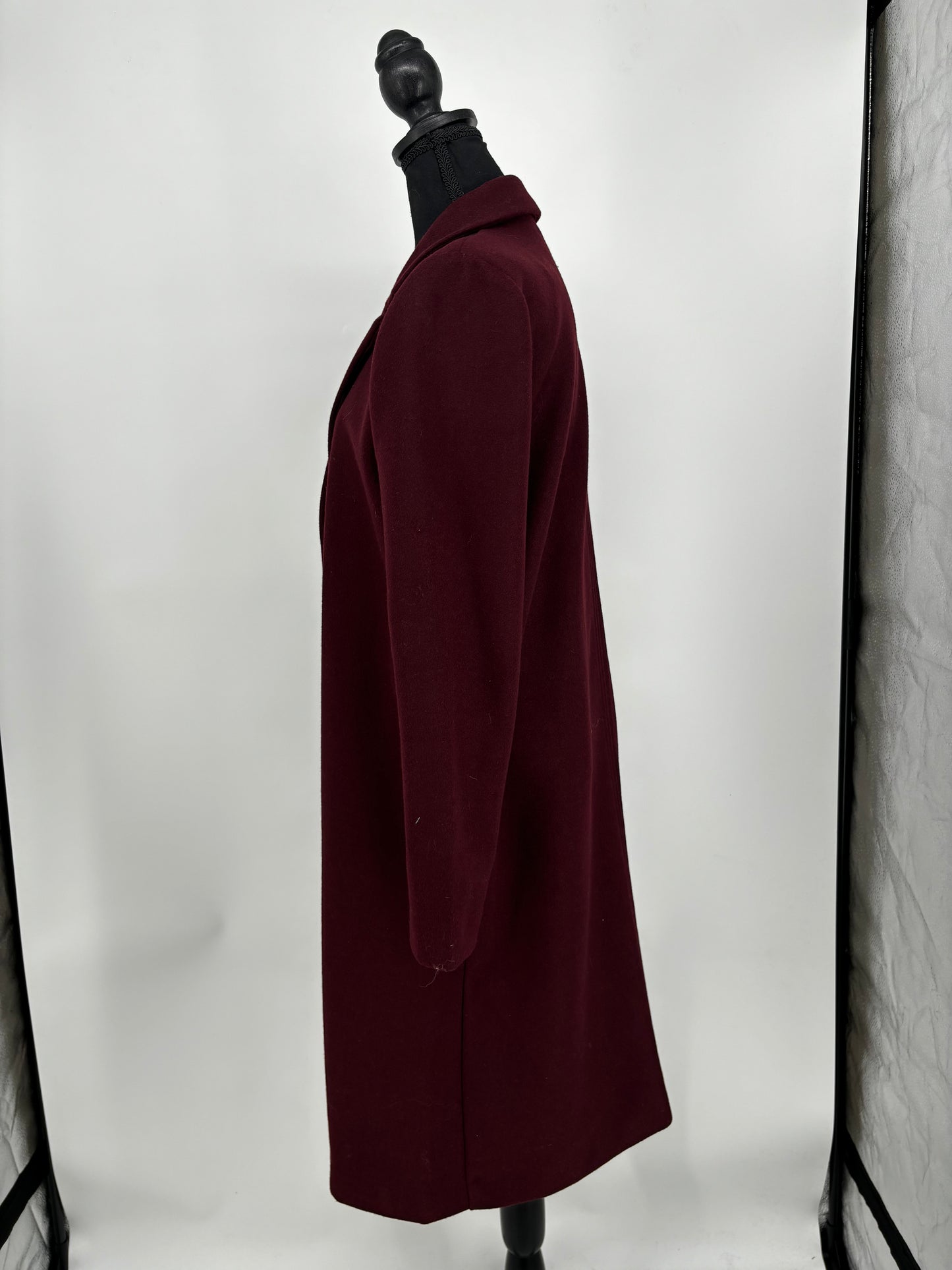 Women’s Burgundy Long Wool Coat size m