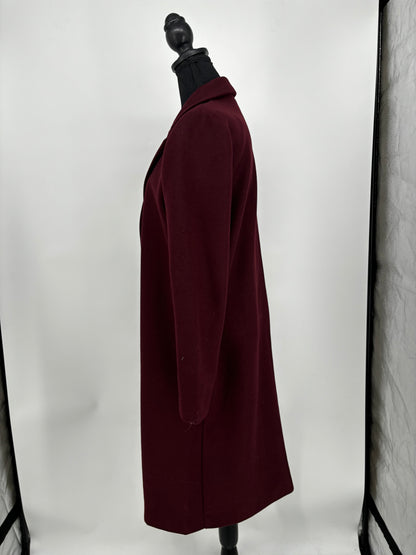 Women’s Burgundy Long Wool Coat size m