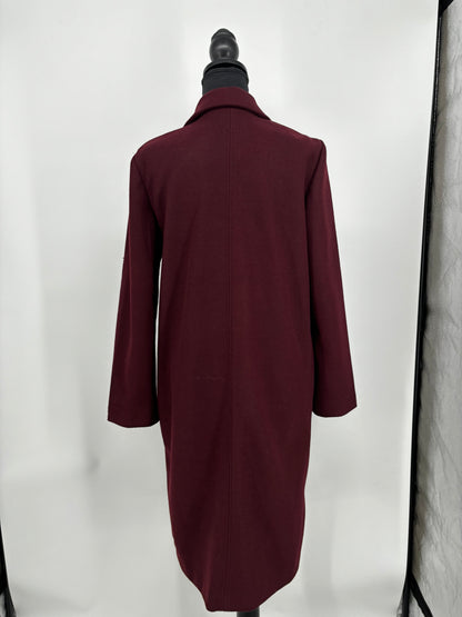 Women’s Burgundy Long Wool Coat size m