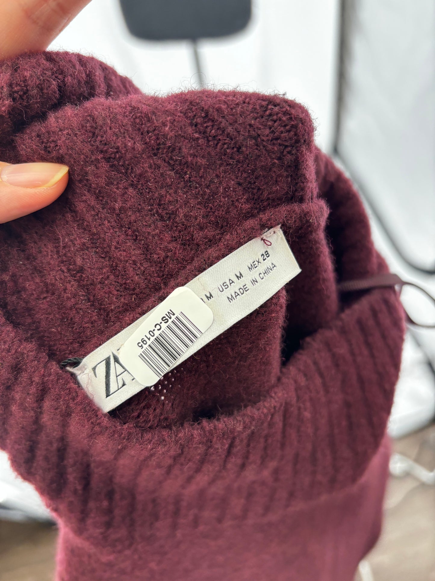 Women’s Burgundy Turtleneck Sweater size m