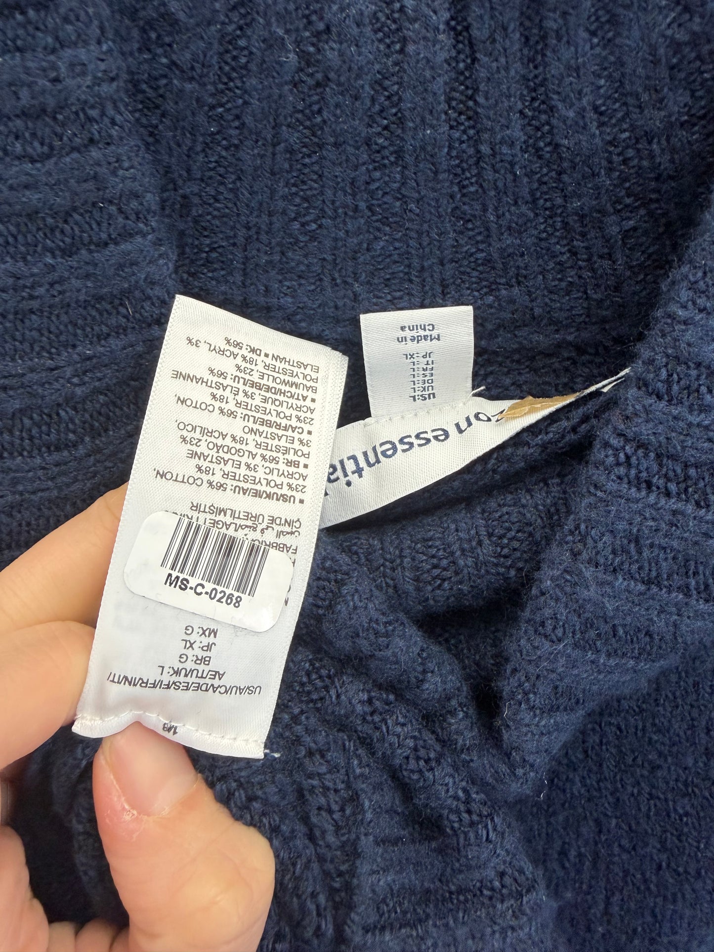 Men’s Dark Blue Turtleneck Sweater size l