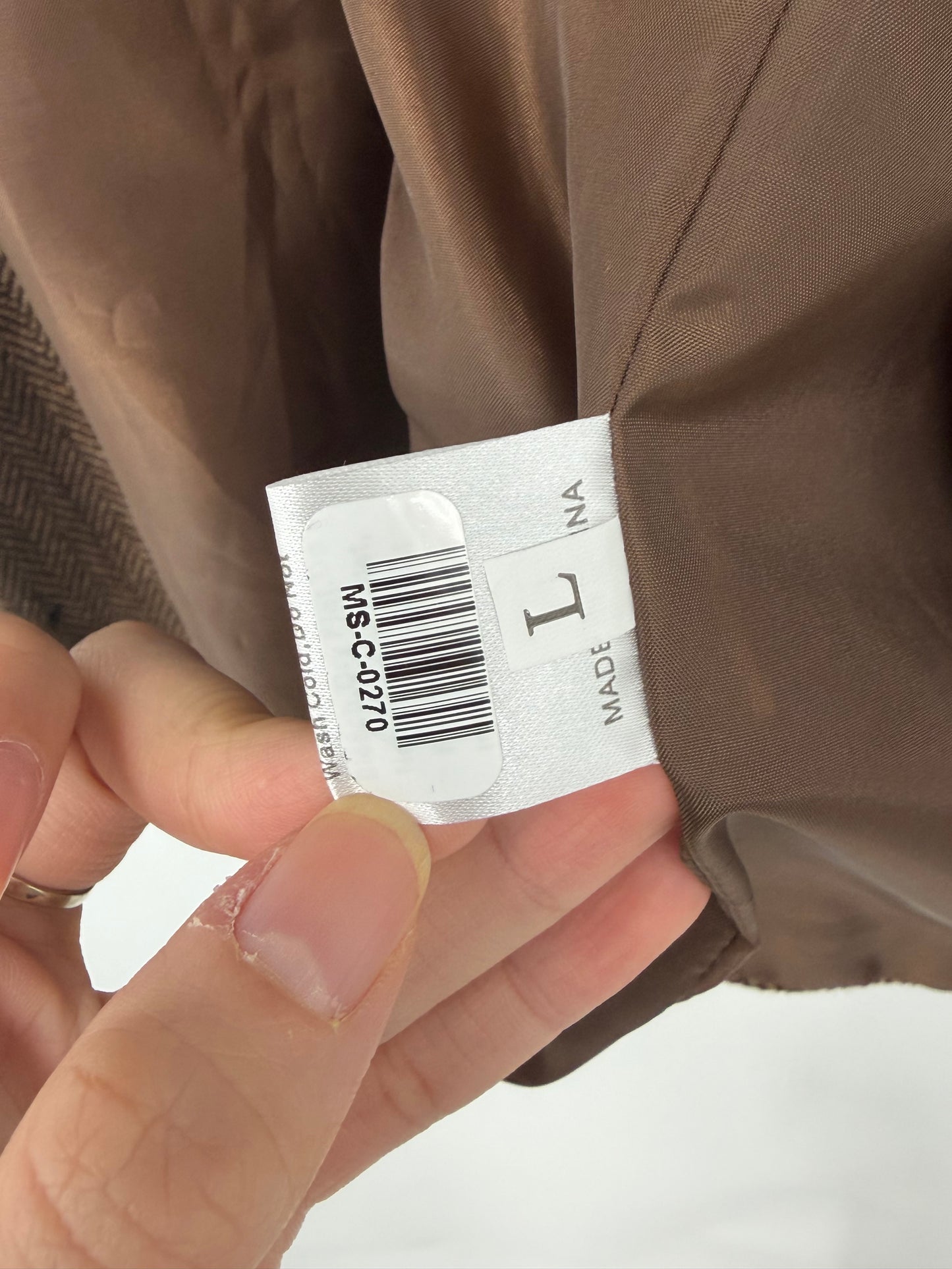 Men’s brown Tweed Casual Vest size l