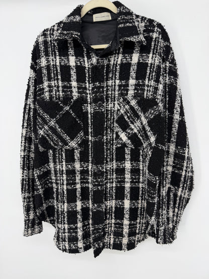 Men’s Black and White Plaid Jacket size s