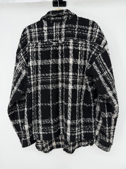 Men’s Black and White Plaid Jacket size s
