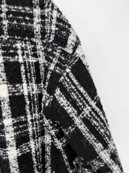 Men’s Black and White Plaid Jacket size s