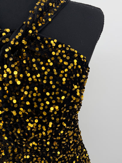 old Sequin Halter Bodycon Dress – Women's Size S