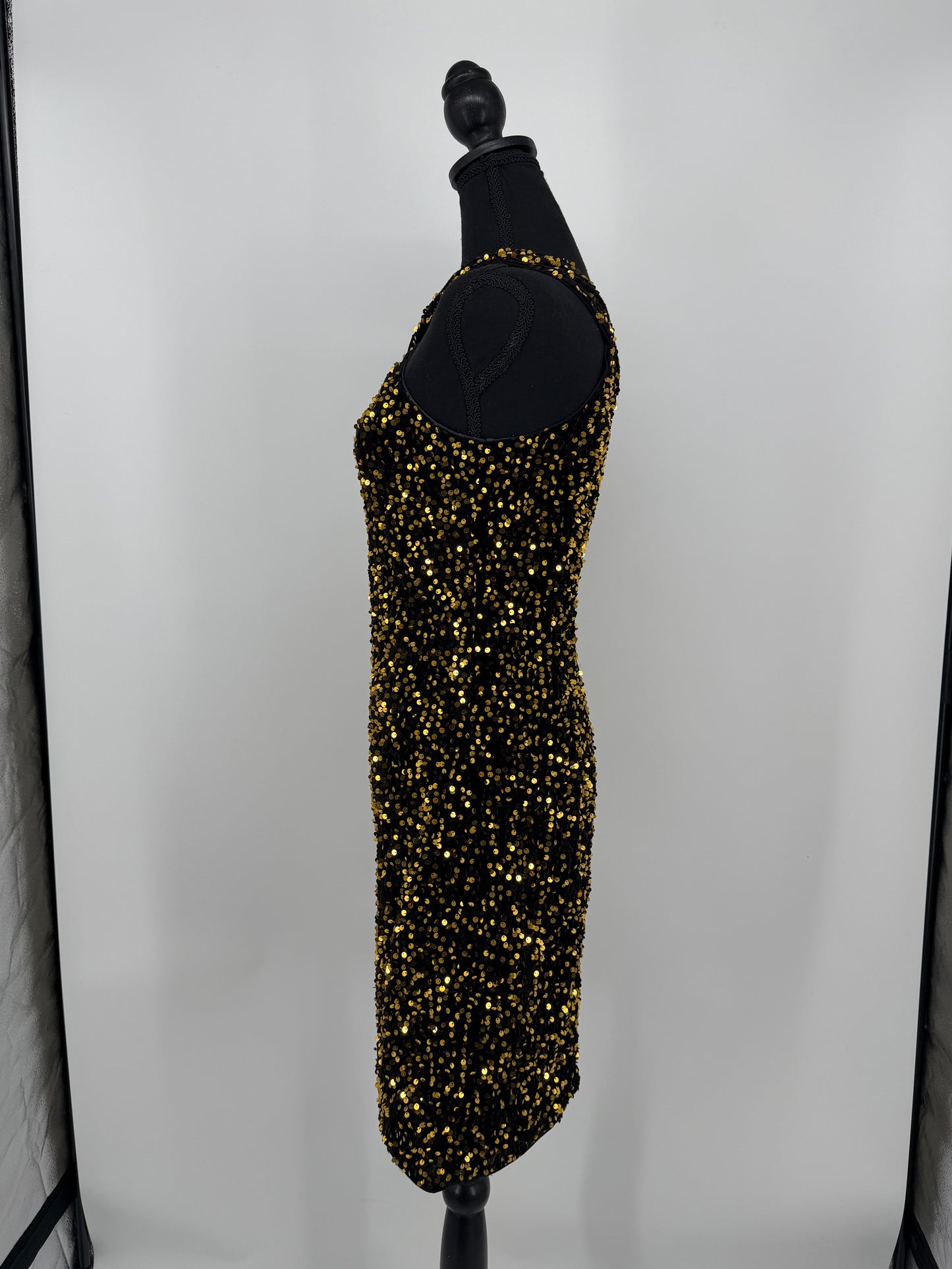 old Sequin Halter Bodycon Dress – Women's Size S
