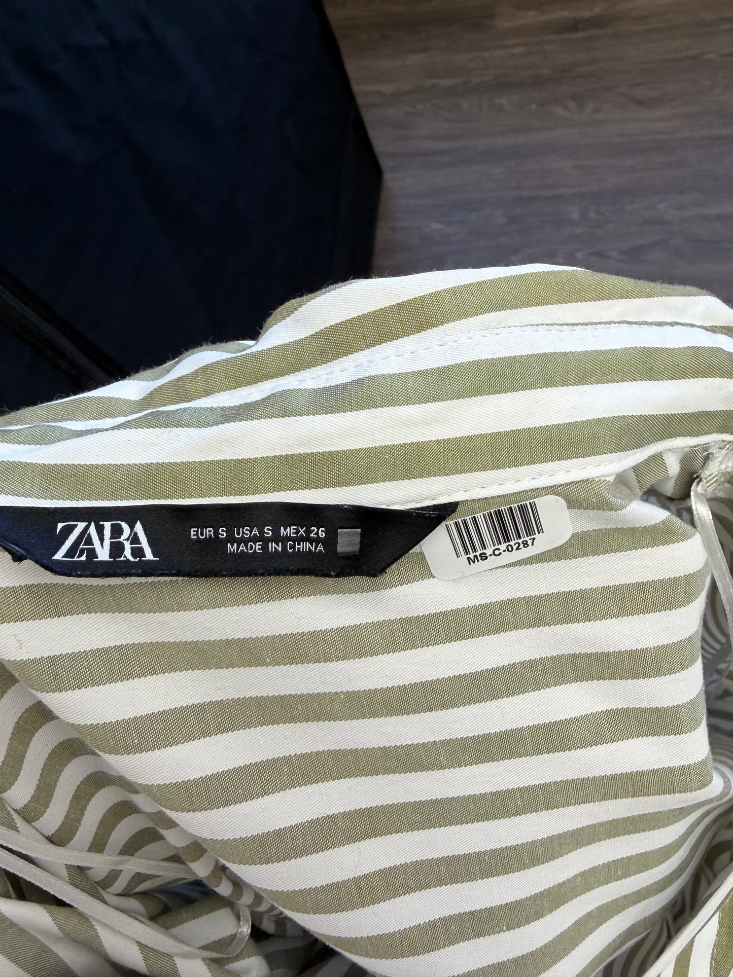 Women's Green Vertical Stripe Shirt – Size S