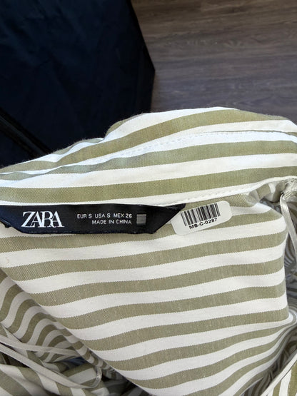 Women's Green Vertical Stripe Shirt – Size S