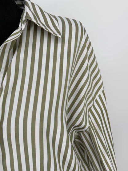 Women's Green Vertical Stripe Shirt – Size S