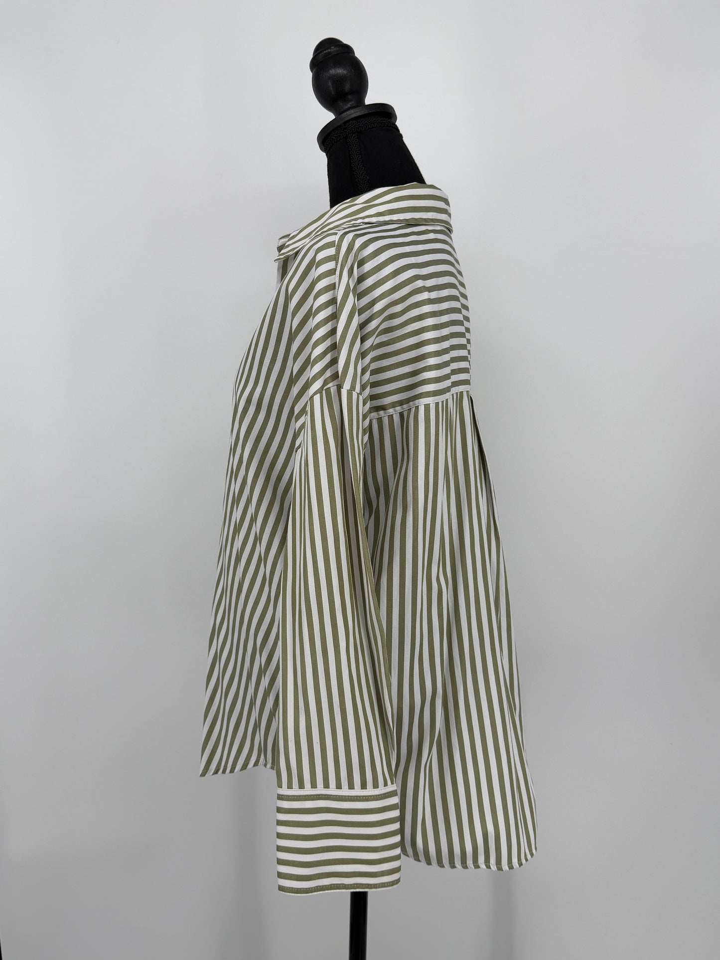 Women's Green Vertical Stripe Shirt – Size S