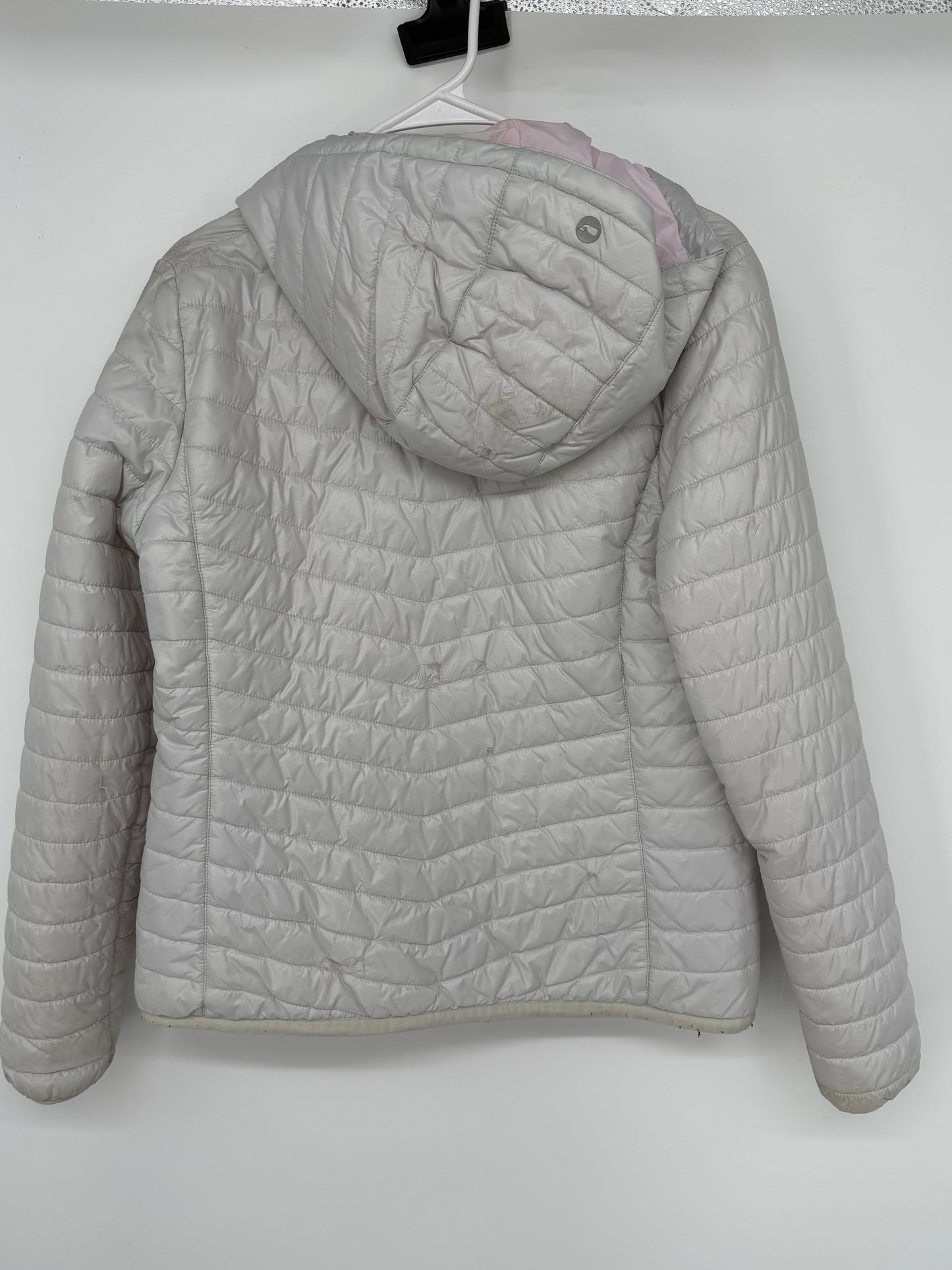Women's Light Grey Short Down Jacket – Vintage Washed Look